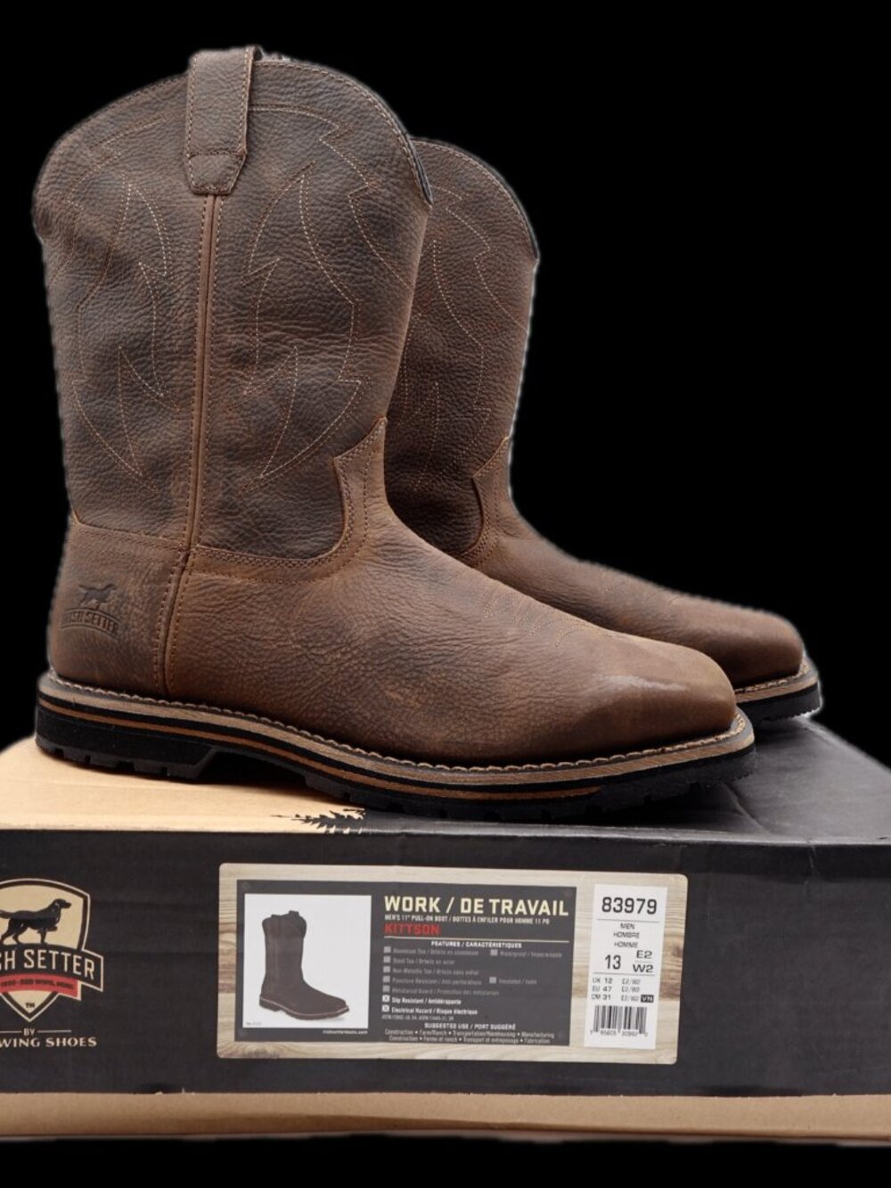 Irish Setter Red Wing Mens 13 EE Kittson Leather Soft Toe Work Boots NIB 83979